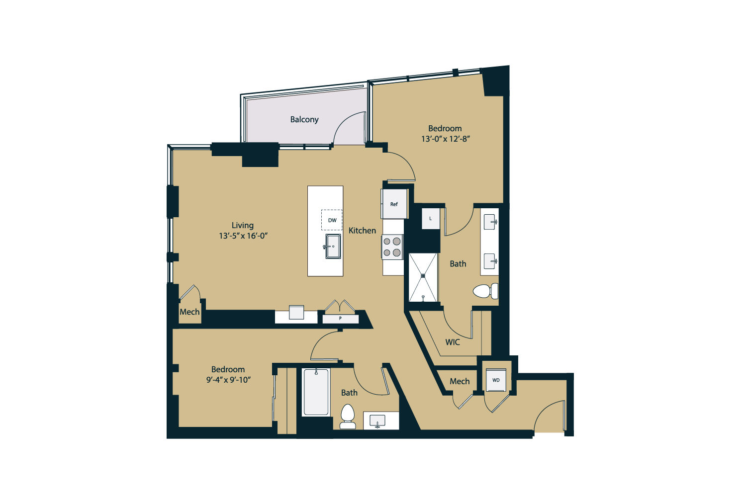 Floor plan layout diagram for B2